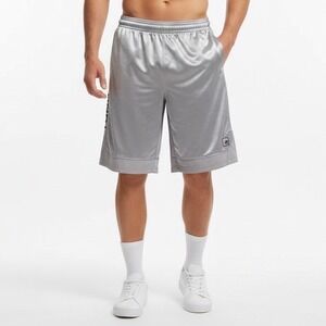 And1 Basketball Shorts Mens XL Gray Stretch Slash Pockets Elastic Waist Active